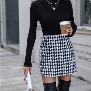 Ann Taylor Loft Black and White Layer Pencil Skirt